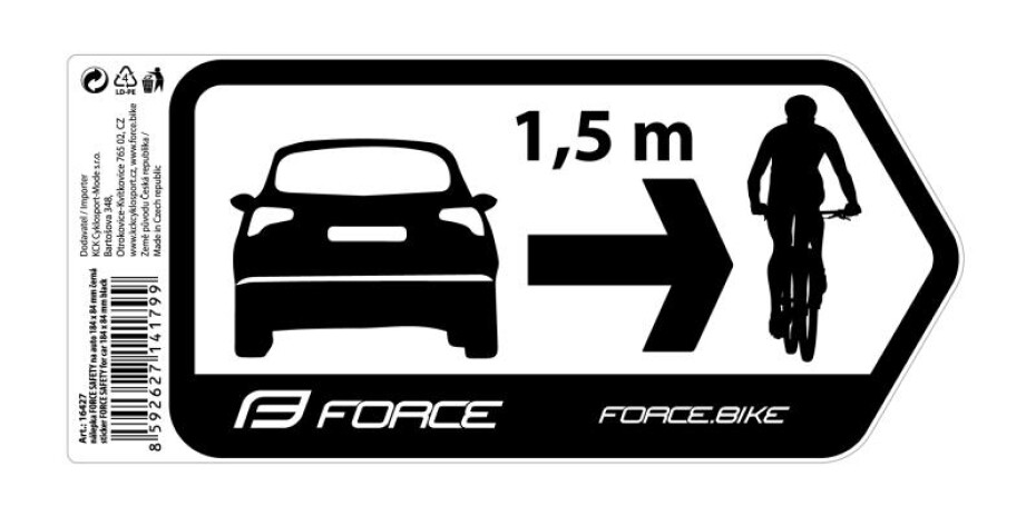Force Nálepka SAFETY na auto 184 x 84 mm černá - main (0)