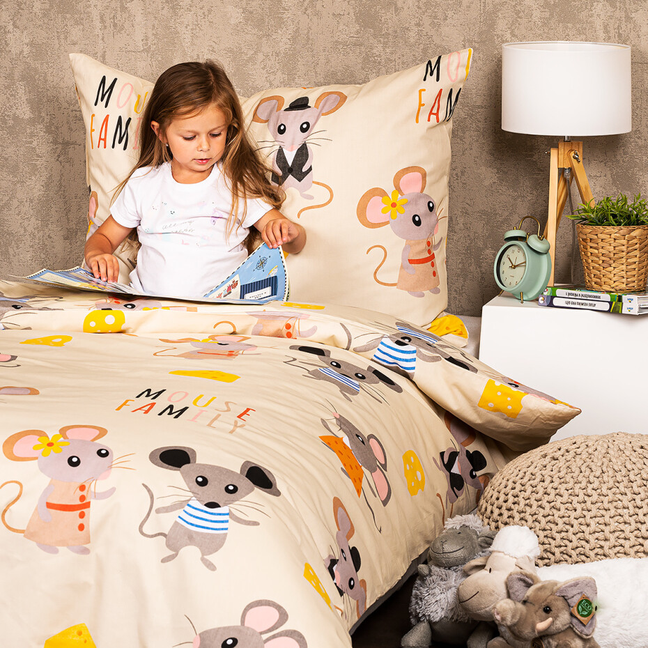 4Home Dětské bavlněné povlečení Little mouse, 140 x 200 cm, 70 x 90 cm - main (1)