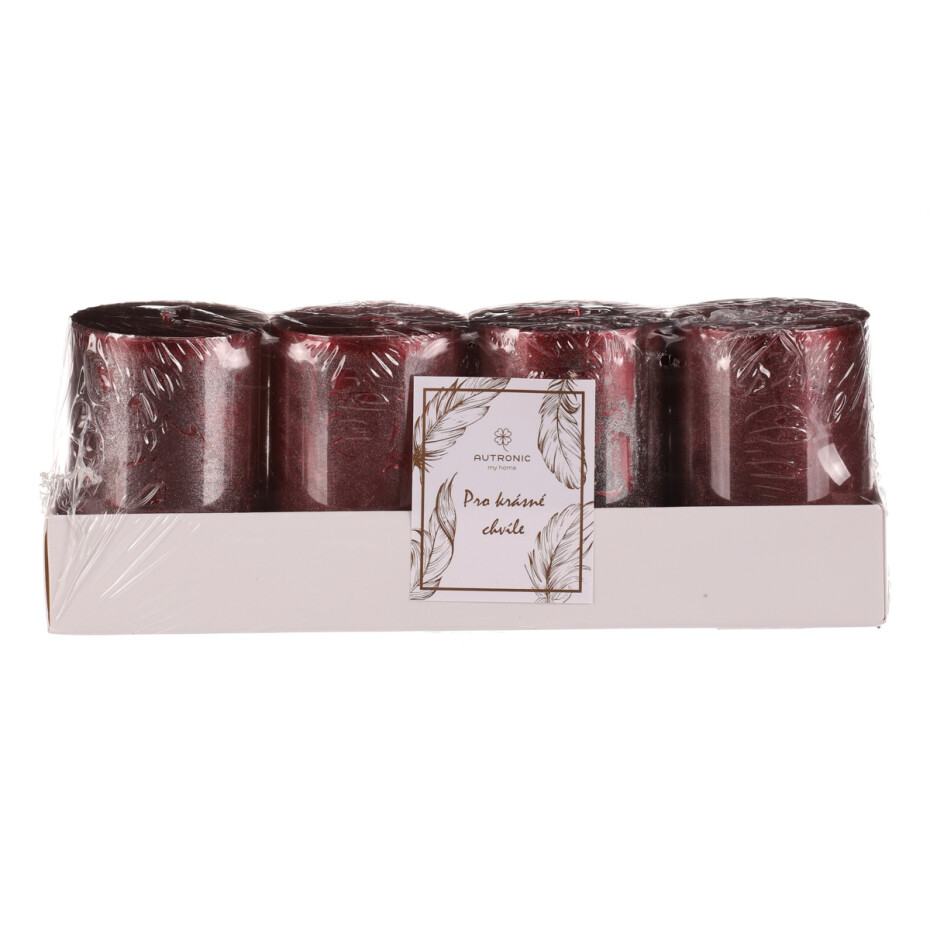 Sada adventních svíček červená, 4 ks, parafín, 8 cm - main (2)