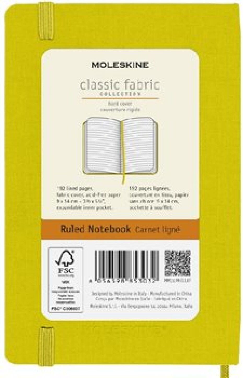 Moleskine Zápisník Silk tvrdé desky A6 linkovaný, žlutý - main (0)
