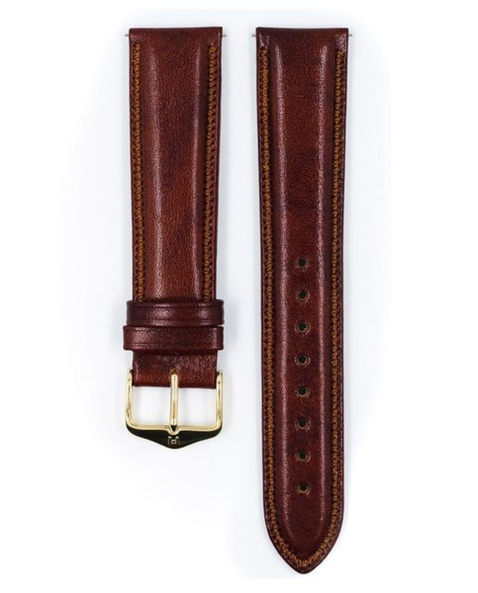 Řemínek Hirsch Ascot - zlatohnědý - 20 mm - L – Standardní délka (doporučujeme) - 18 mm - Zlatá - main (1)