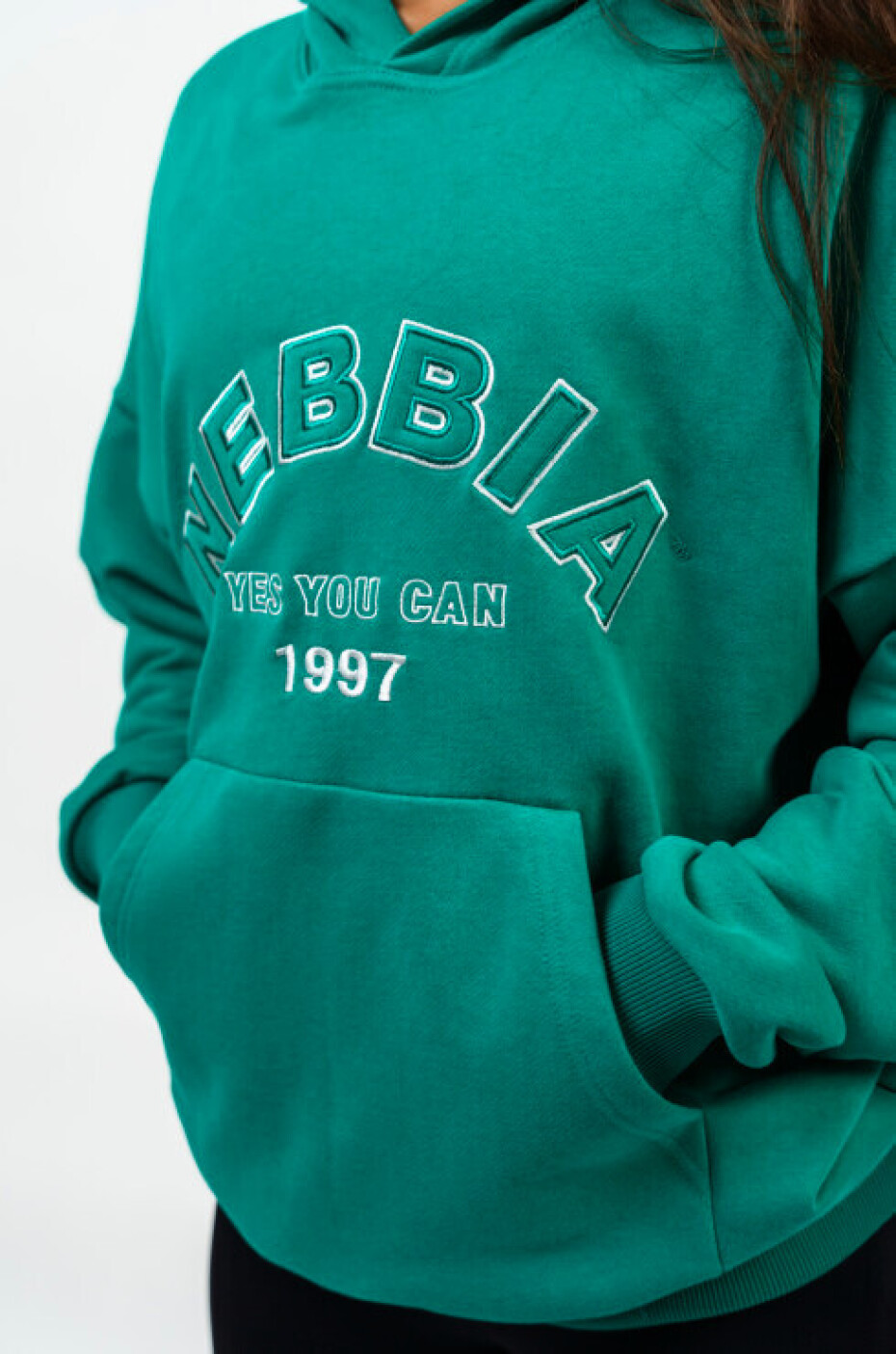 Dámská mikina Nebbia GYM RAT Branded Oversized Hoodie green L - main (3)