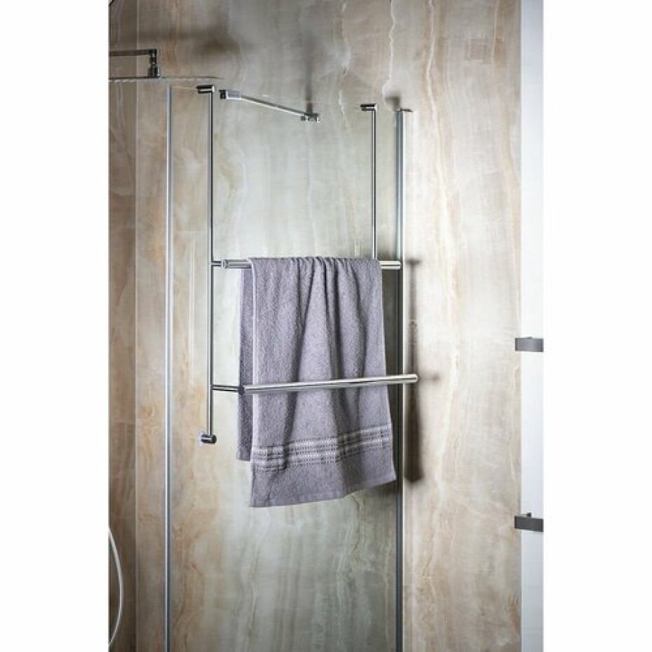 SAPHO 1301-09 závěsný držák ručníků na sprchovou zástěnu 60 x 73 x 12,5 cm, stříbrná - main (2)