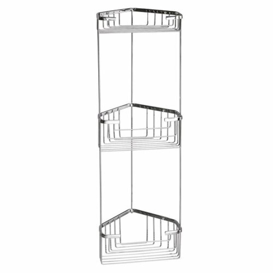 GEDY 2484 Smart třípatrová rohová police 20 x 59 x 15 cm, stříbrná - main (0)