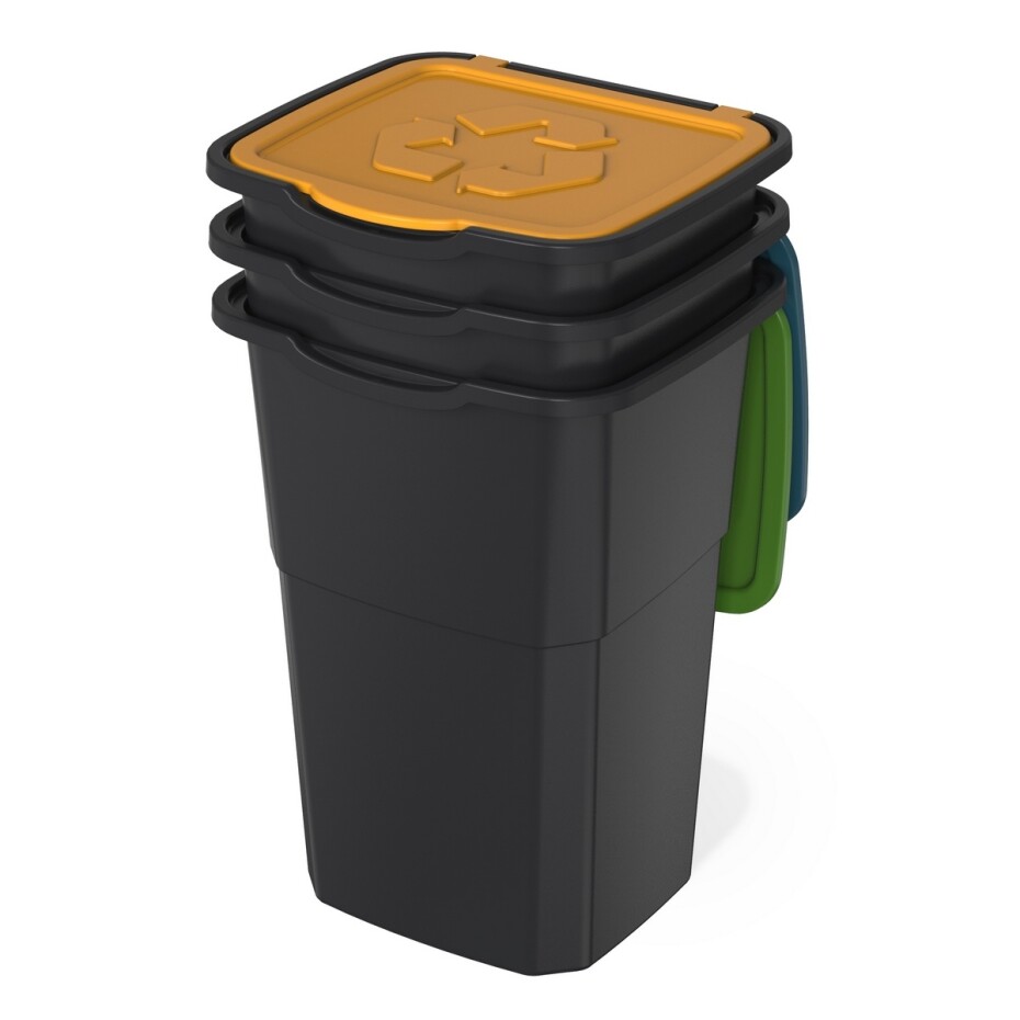 Koš na tříděný odpad Eco 3 Master 50 l BLACK, 3 ks - main (1)