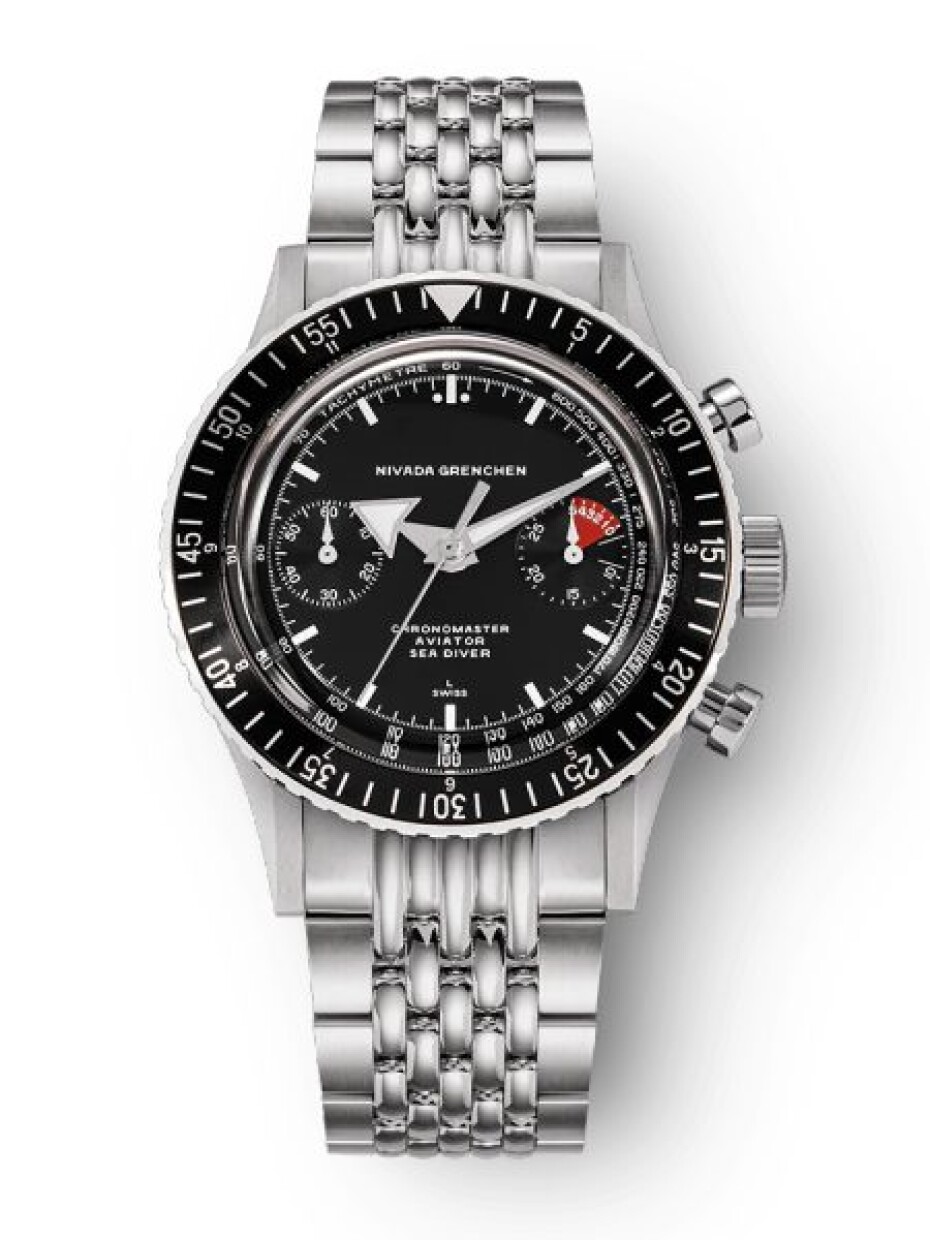 Nivada Grenchen Chronomaster White Broad Arrow Inter. Bezel - Manual - Beads of Rice - main (1)
