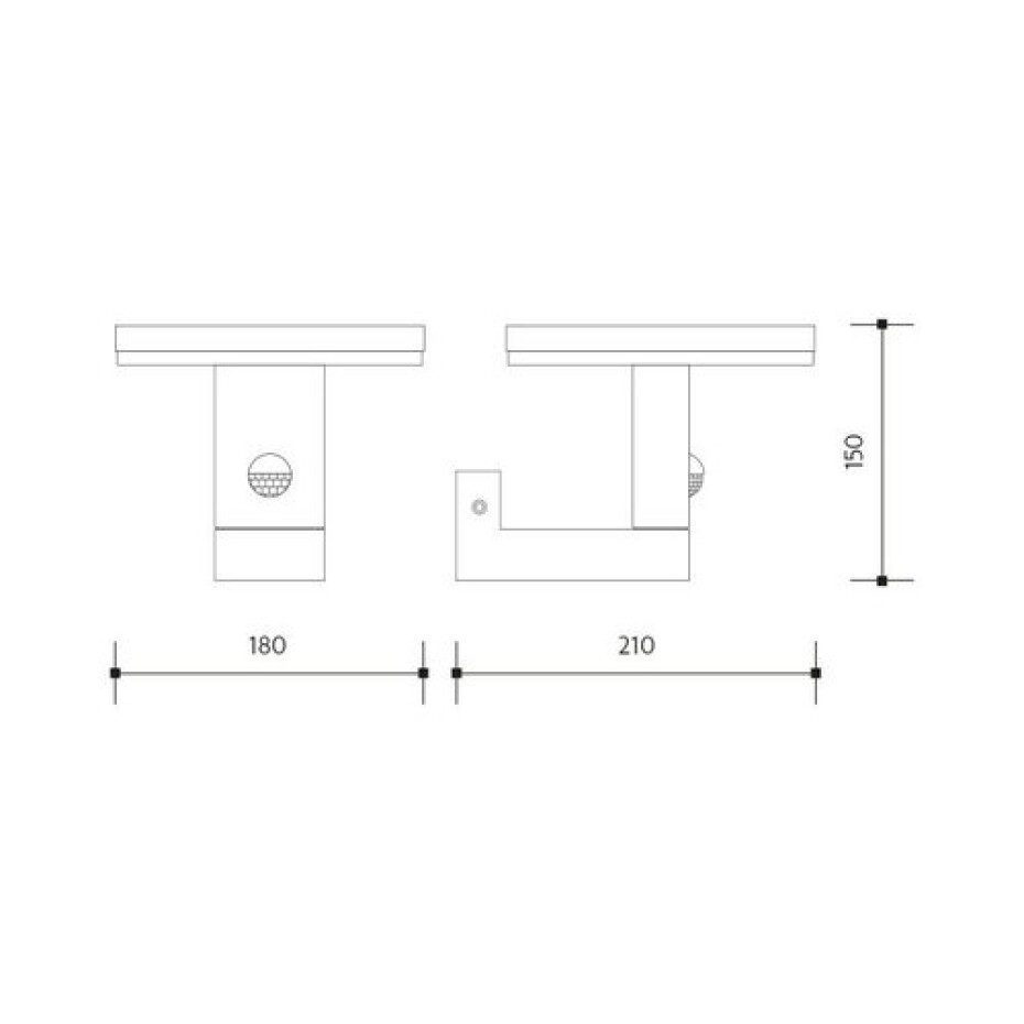 Panlux Venkovní nástěnné LED svítidlo s PIR senzorem Bari NS antracit, IP54, 10 W - main (3)