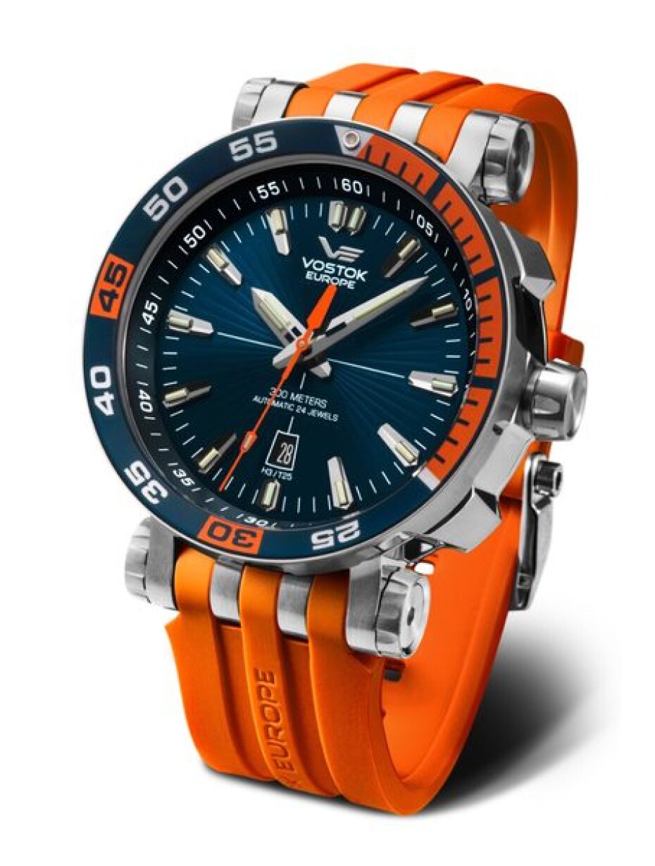 Silikonový řemínek Vostok Europe pro Energia-2 - oranžový/lesklá spona - main (1)
