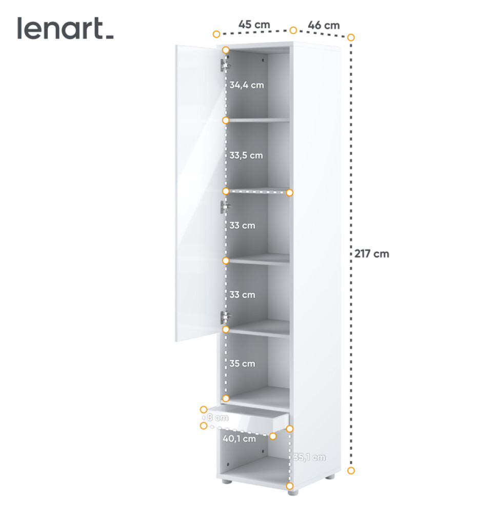Dig-net nábytek Skříňka Lenart BED CONCEPT BC-07p | bílý lesk - main (5)