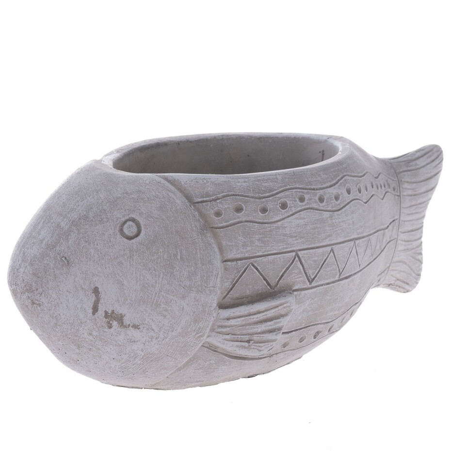 Betonový obal na květináč Ryba, 23 x 9 x 11 cm - main (0)