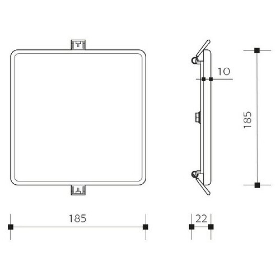 Panlux Přisazené LED svítidlo Downlight Square, 18,5 x 18,5 cm, 18 W, IP66 - main (4)