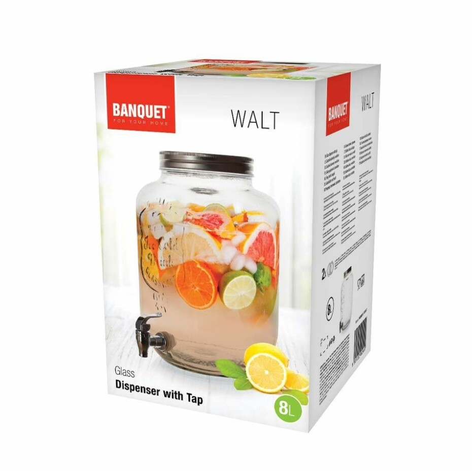 Banquet Skleněný zásobník s ventilem WALT, 8 l - main (2)