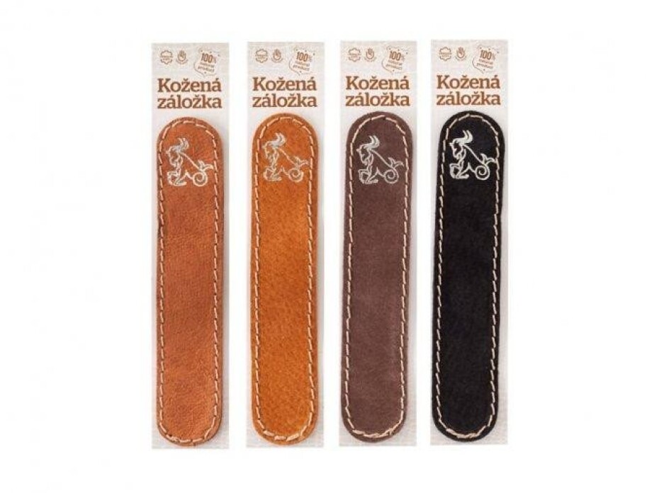Kožená záložka do knihy Kozoroh - kůže medová semiš, zlatá ražba - main (0)