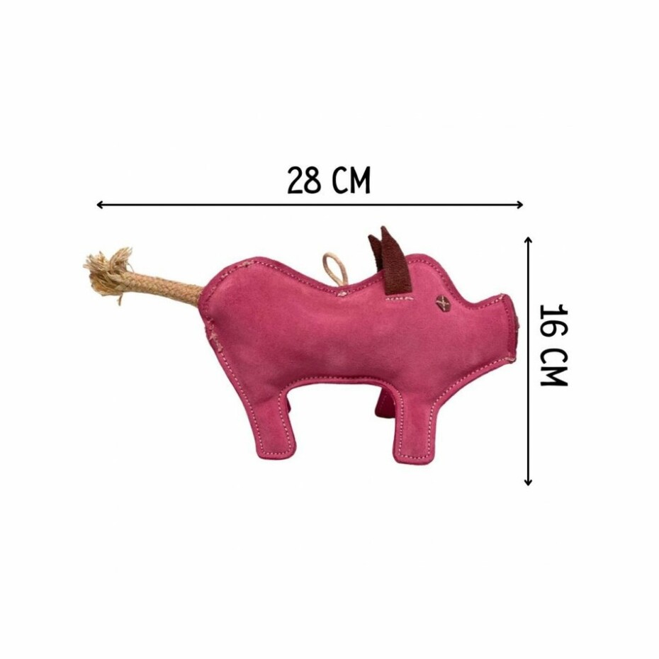 PafDog Prasátko Pinky hračka pro psy z kůže a juty, 28 cm - main (3)