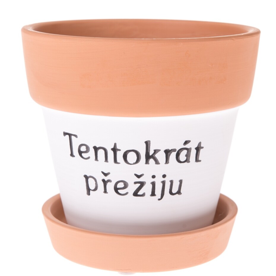 Keramický obal na květináč Tentokrát přežiju, 12,5 x 12 cm - main (0)