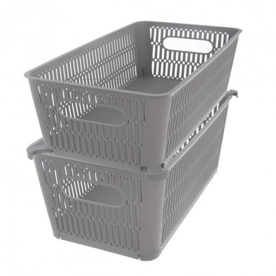 Košík UH NESTA stohovatelný 29x16,5x11,5 cm šedá , S - main (2)