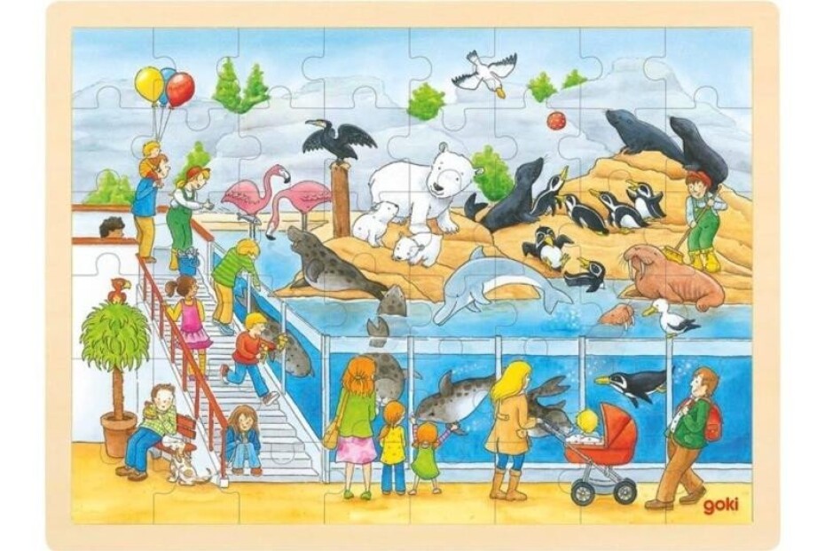 Goki Puzzle Návštěva ZOO 48 dílků - dřevěné - main (0)