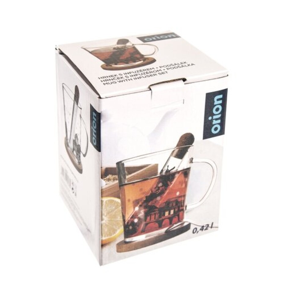 Orion Skleněný hrnek s infuzérem DOMKY, 420 ml  - main (5)