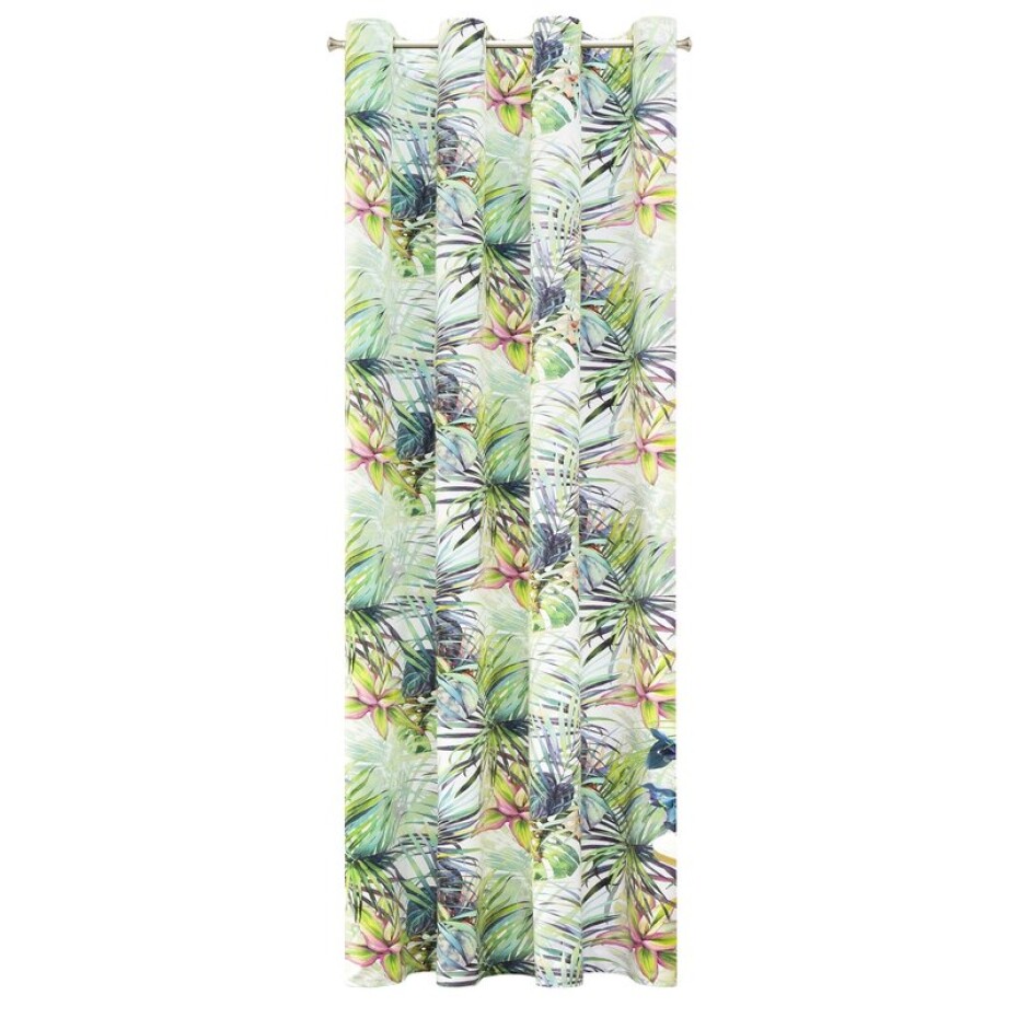ArtFir Závěs ROMMY K | bílá/zelená 140 x 250 cm - main (2)