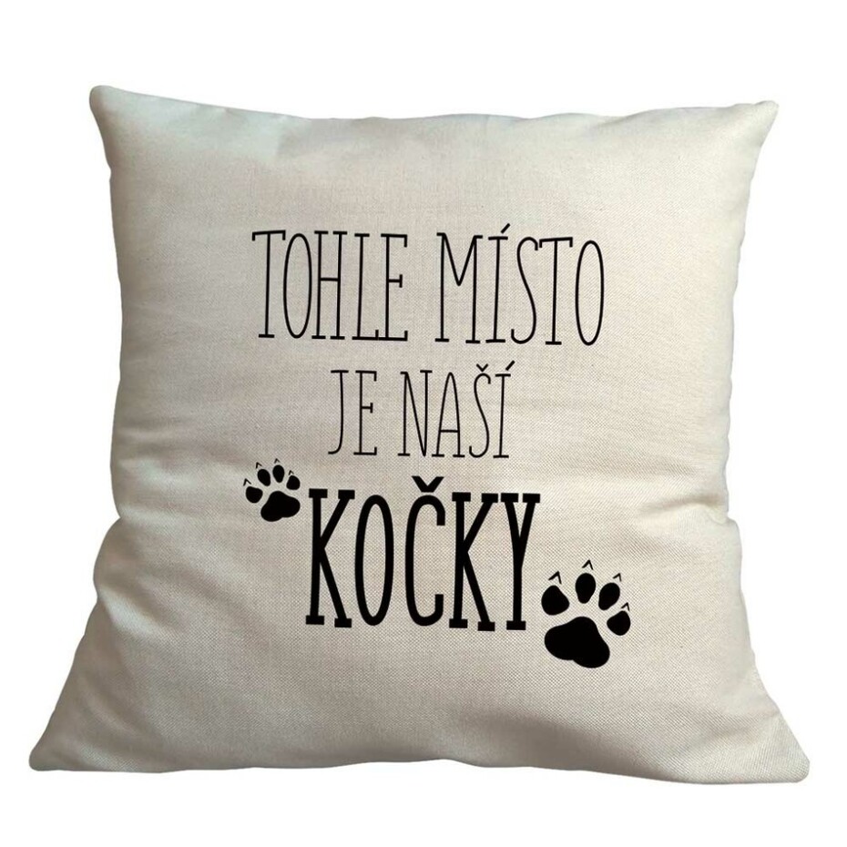 Bohemia Gifts Povlak na polštář - Místo kočky, 40 x 40 cm - main (0)