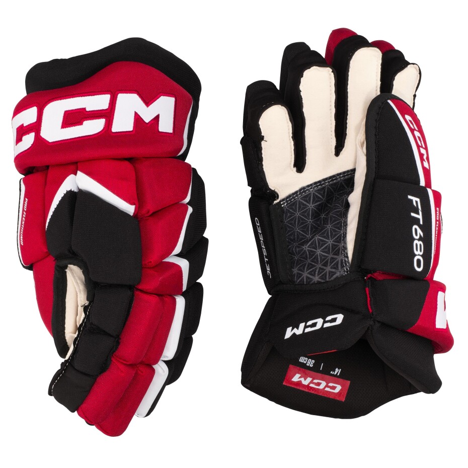 Hokejové rukavice CCM JetSpeed FT680 Black/Red/White Senior 14 palců - main (1)
