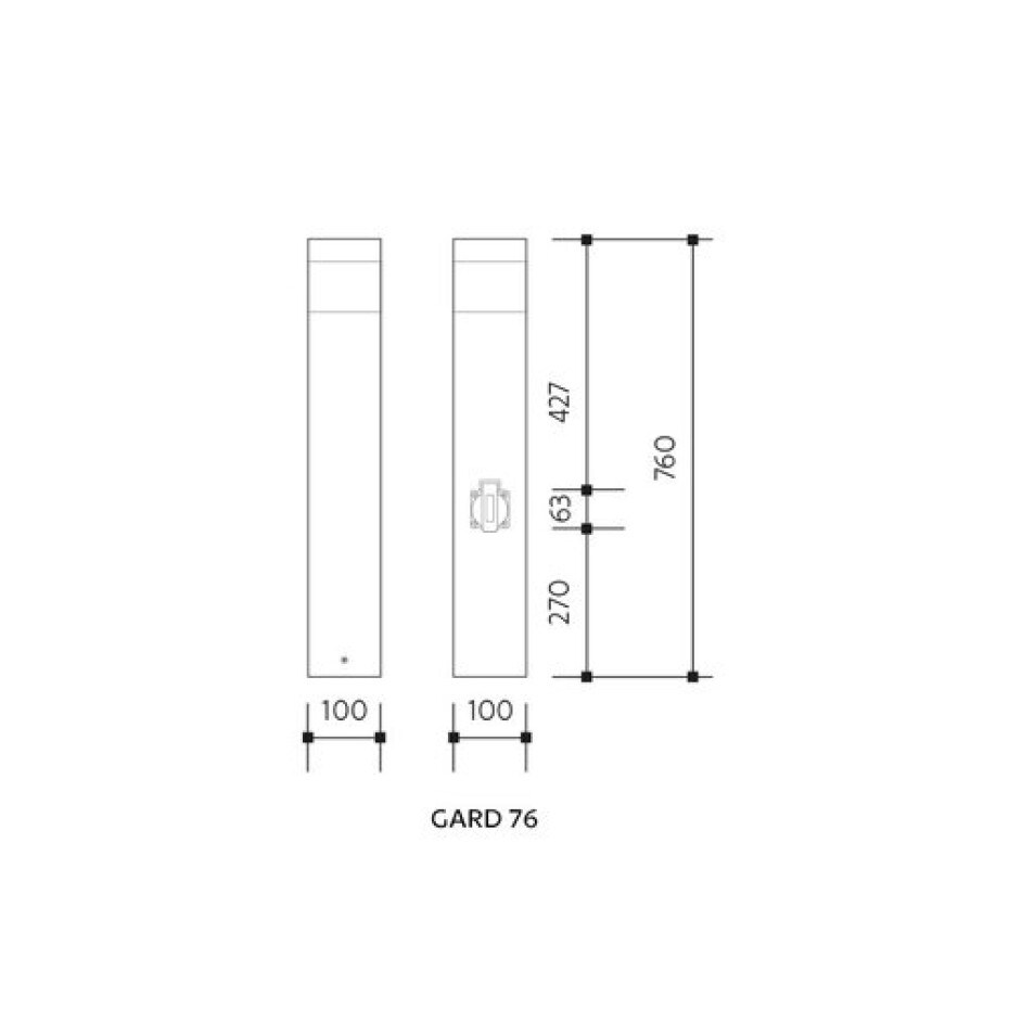 Panlux VOZ-E14 Zahradní svítidlo se zásuvkou Gard antracit, 76 cm - main (2)