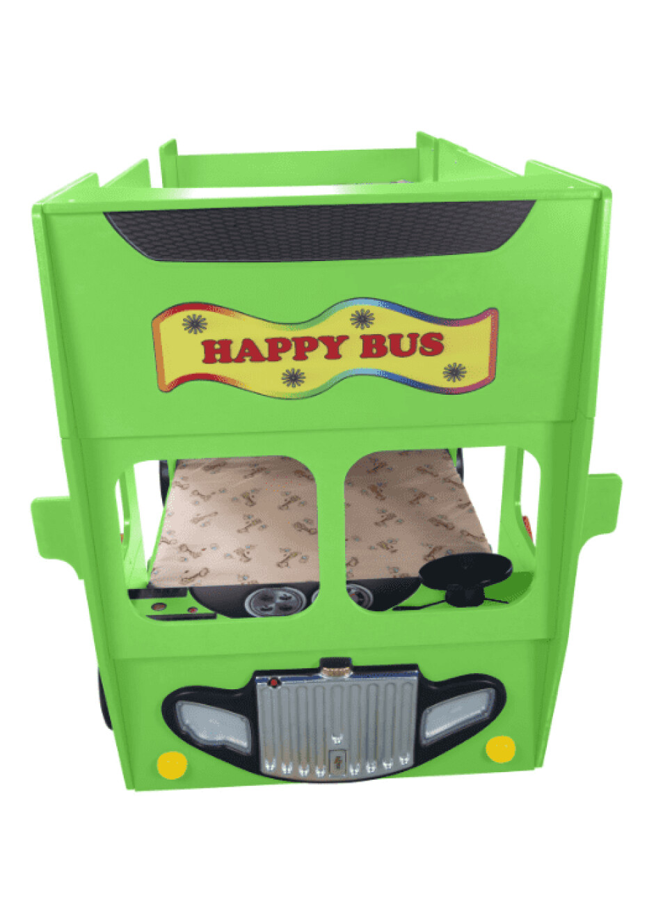 Artplast Dětská patrová postel HAPPY BUS | zelený 90 x 190 cm - main (1)