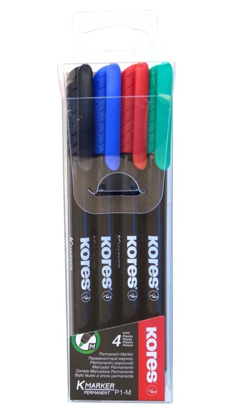 Kores K-MARKER Permanentní popisovač, tenký hrot M, mix 4 barev - main (0)