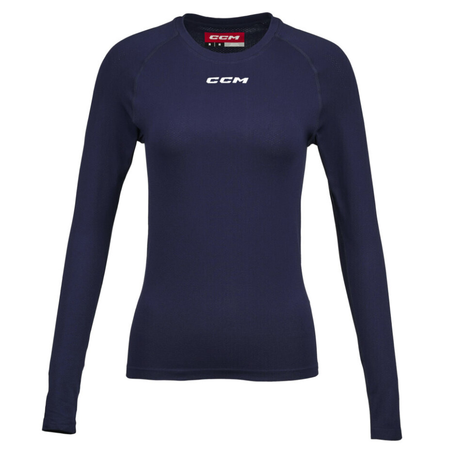 Dámské kompresní tričko CCM  LS Training Tee Navy Senior S - main (0)