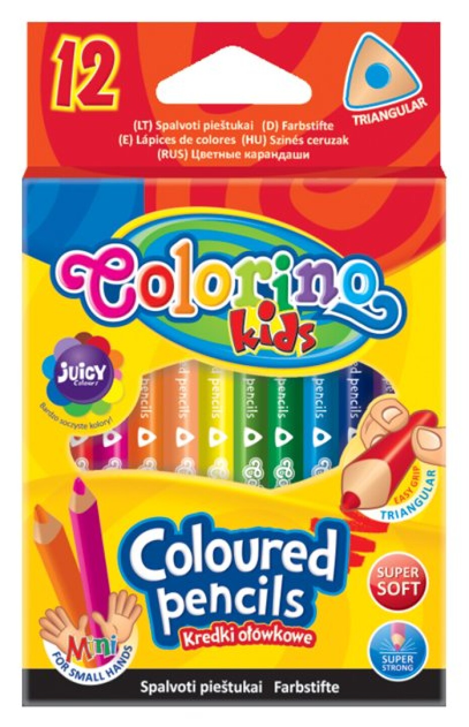 Colorino pastelky trojhranné, krátké, 12 barev - main (0)