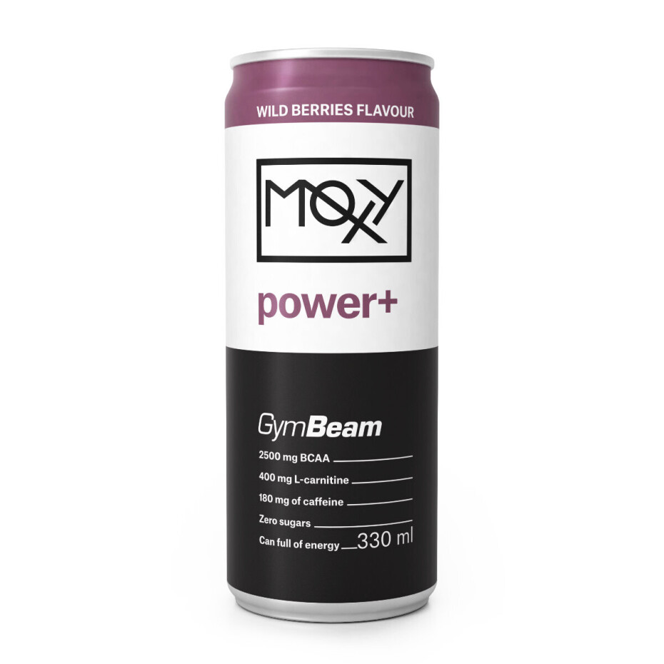 GymBeam MOXY Power+ Energy Drink 330 ml lesní ovoce - main (1)