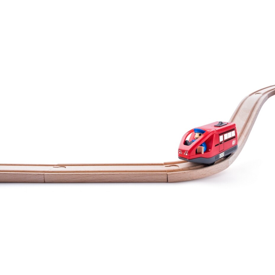 Woody Moderní elektrická mašinka k vláčkodráze, červená - main (1)