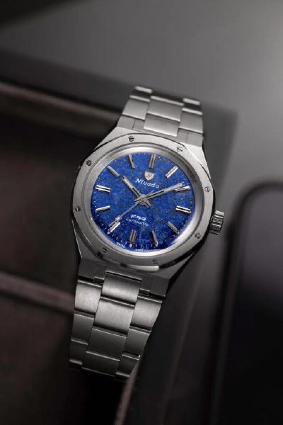 Nivada Grenchen F77 Titanium Lapis Lazuli - Canvas Velcro Strap - main (4)
