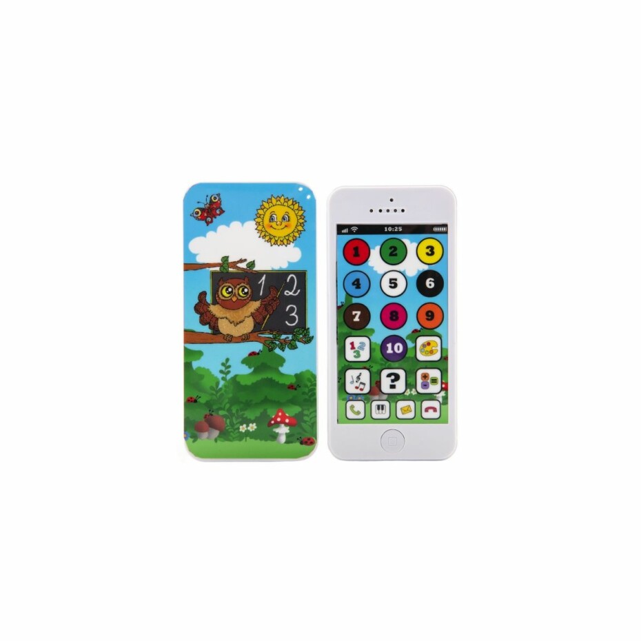 Naučný mobilní telefon moudré sovy s krytem, plast, na baterie se zvukem, 22x18x3,5 cm 12m+ - main (1)