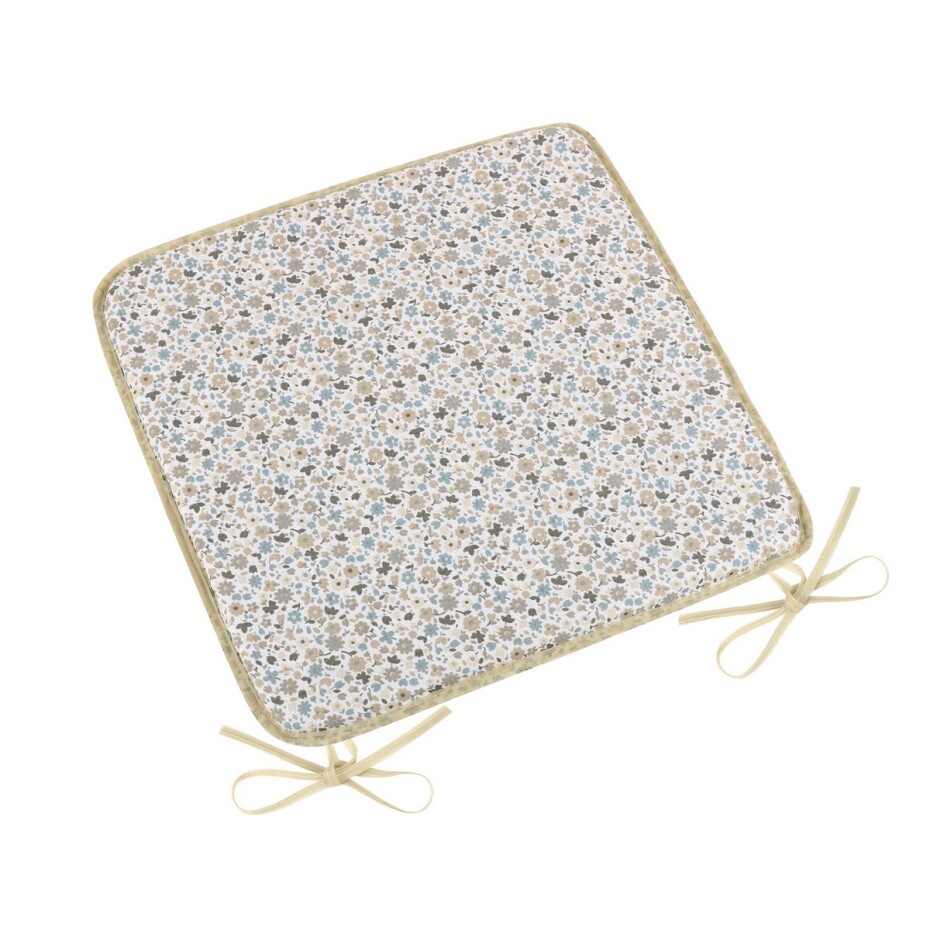 Bellatex Sedák EMA hladký Kvítek béžovomodrá, 40 x 40 cm - main (0)