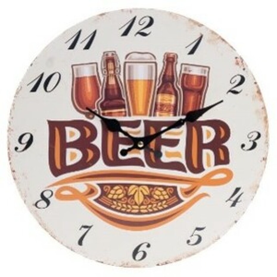 Nástěnné hodiny Beer, pr. 34 cm, dřevo - main (0)