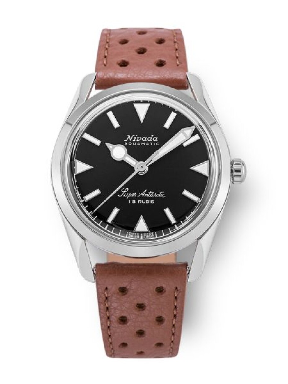 Nivada Grenchen Super Antarctic 35 mm - Black White Luminova - Bracelet Flat Link - main (2)