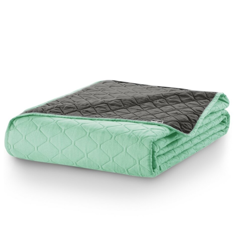 DecoKing Přehoz na postel Axel mátová/ocelová, 170 x 210 cm, 170 x 210 cm - main (2)