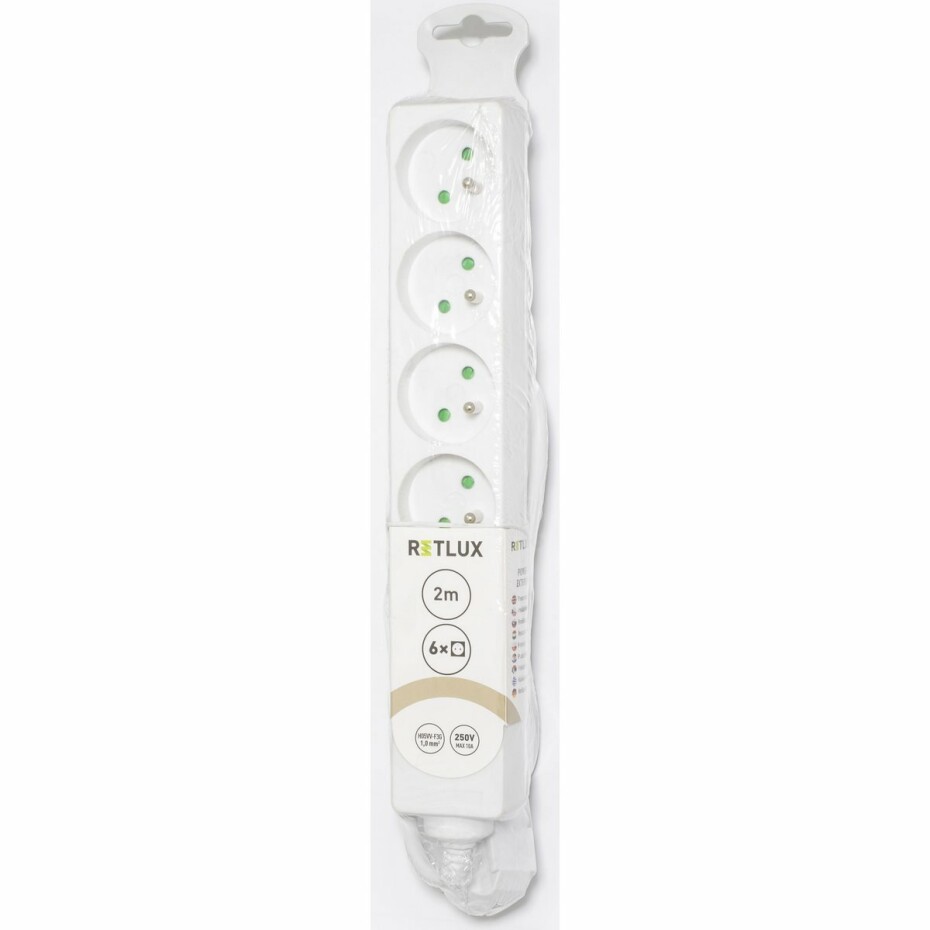 Retlux RPC 15 Prodlužovací kabel, 6 zásuvek, 2 m - main (1)