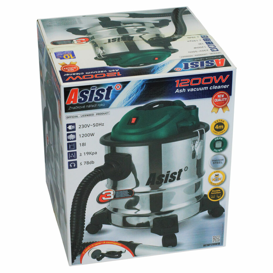 Asist AE7AF120IN18 vysavač popela s funkcí samočištění, 1200 W, 18 l - main (3)