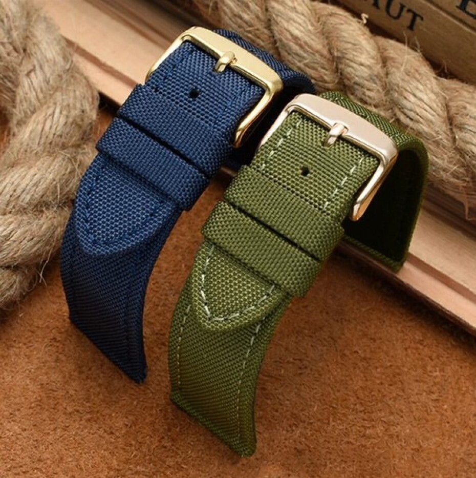 Řemínek nylon/kůže zelený - 19 mm - main (3)