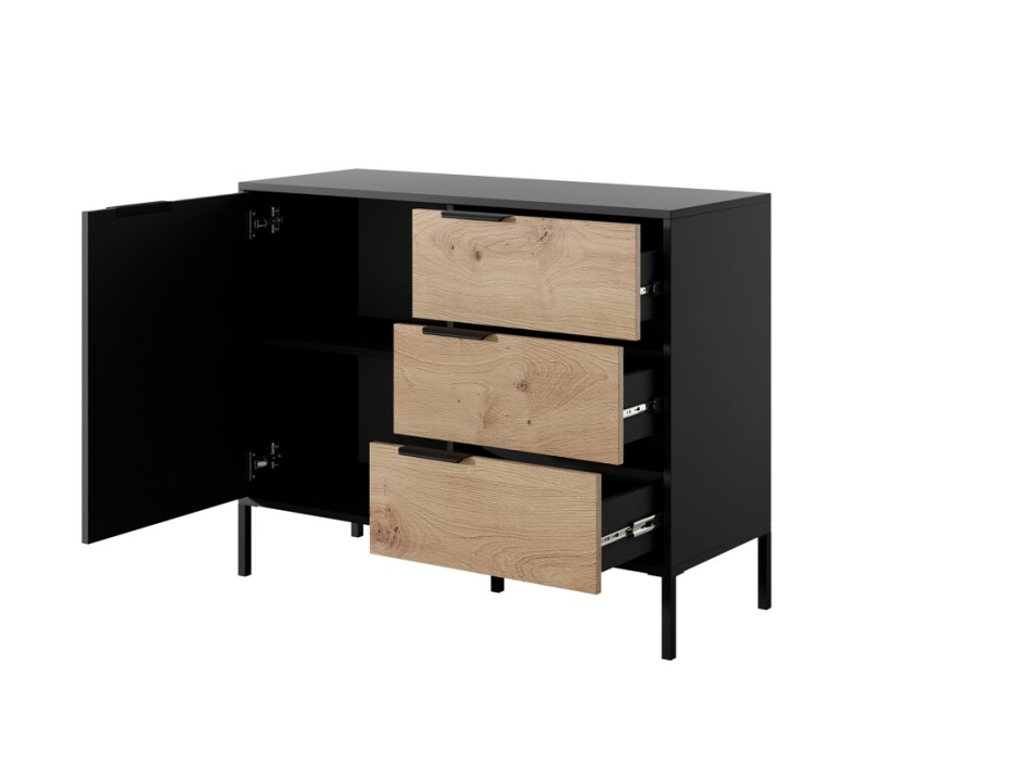 ArtLas Komoda MARION 103 D3S | černá - main (3)
