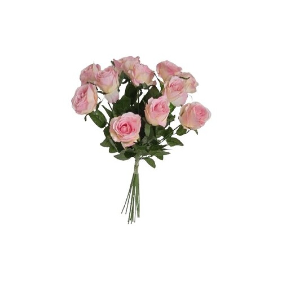 Umělá kytice Růží růžová, 67 cm, 12 ks - main (2)