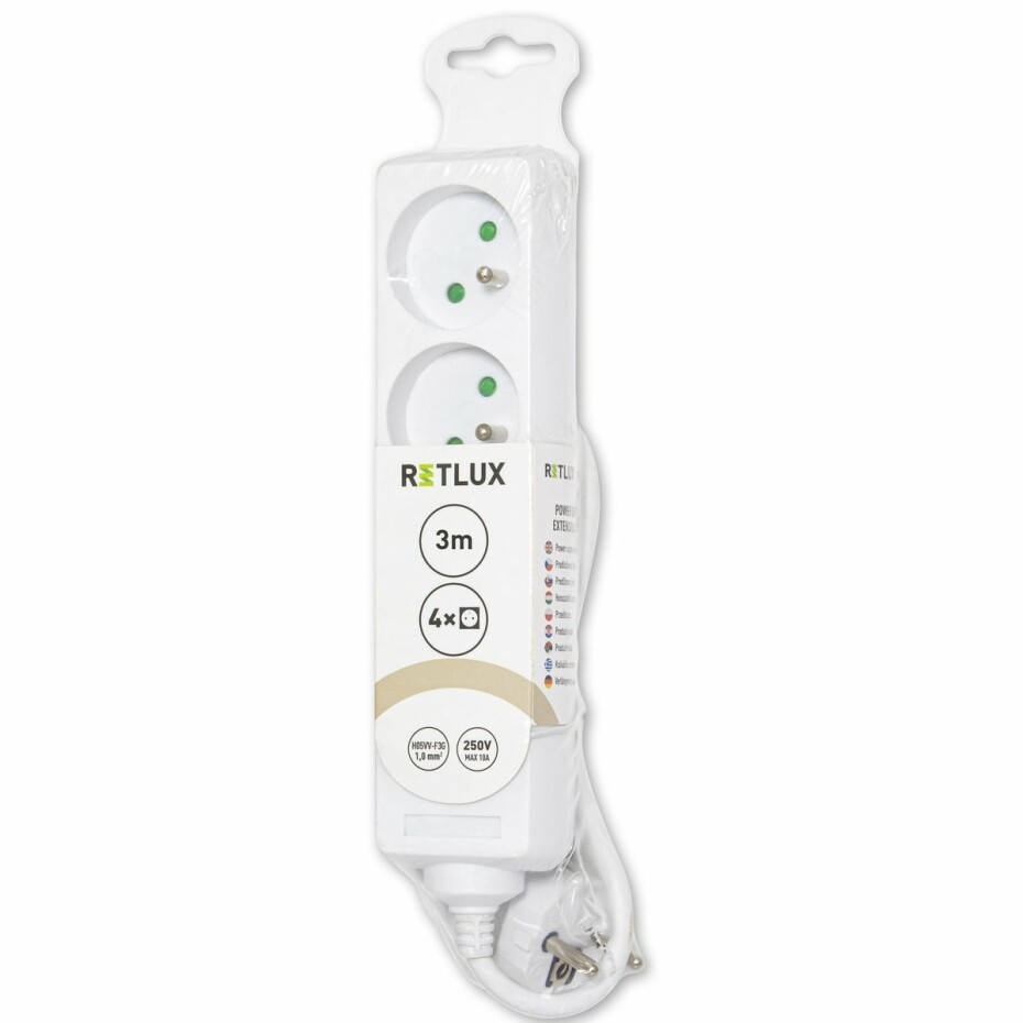 Retlux RPC 08  Prodlužovací kabel, 4 zásuvky, 3 m - main (1)