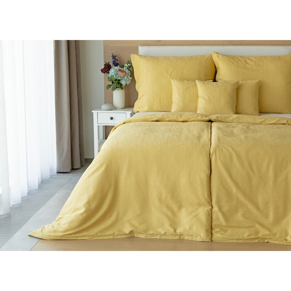 Matějovský Povlečení z bambusového damašku Sofie Camel Gold, 140 x 220 cm, 70 x 90 cm - main (1)