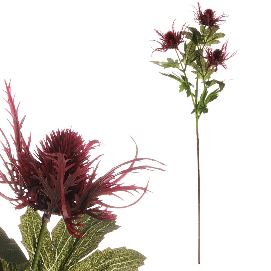 Umělá květina Eryngium červená, 66 cm - main (0)