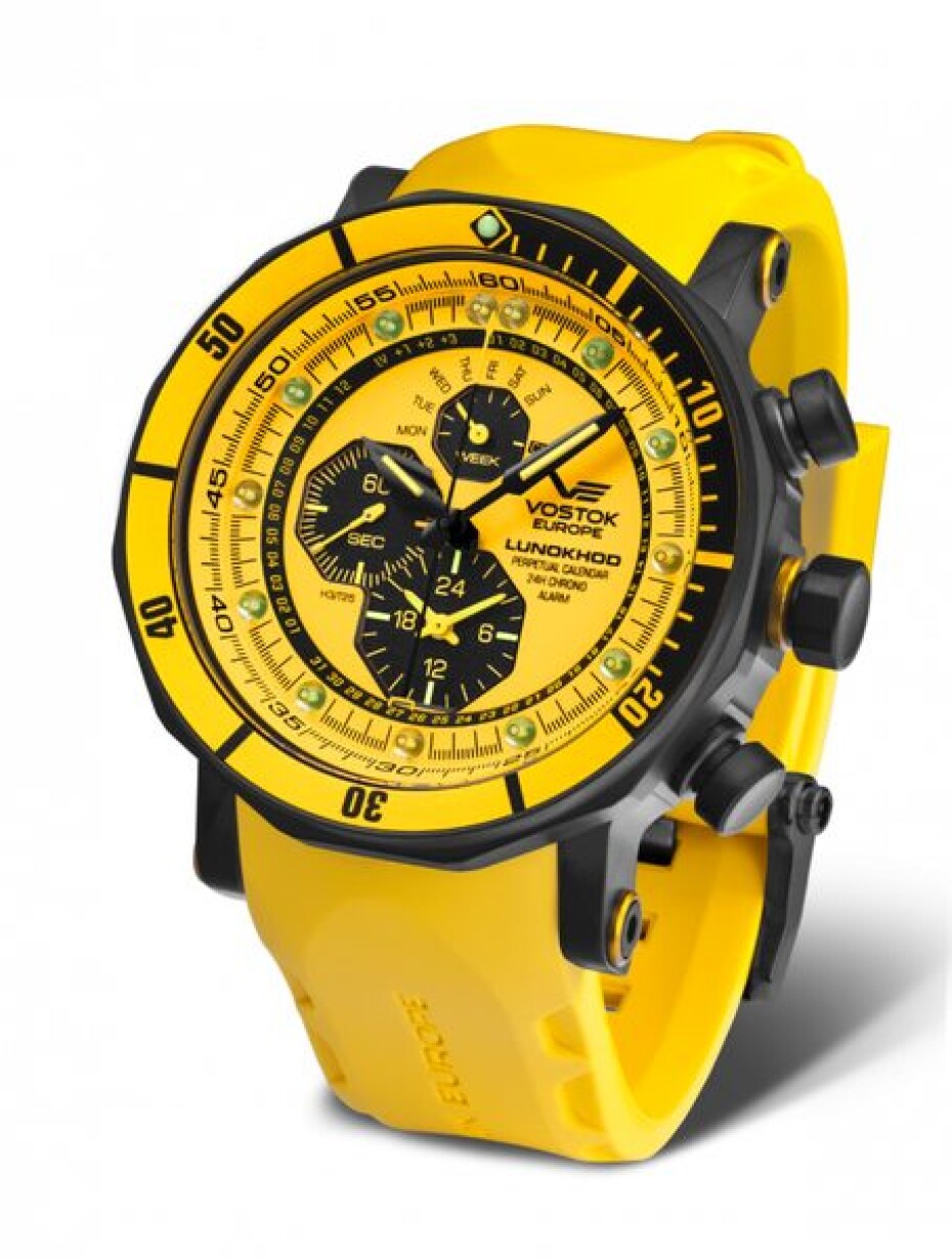 Vostok Europe Lunochod-2 Multifuncional Line YM86/620C504 - Žlutý silikonový řemínek - main (0)