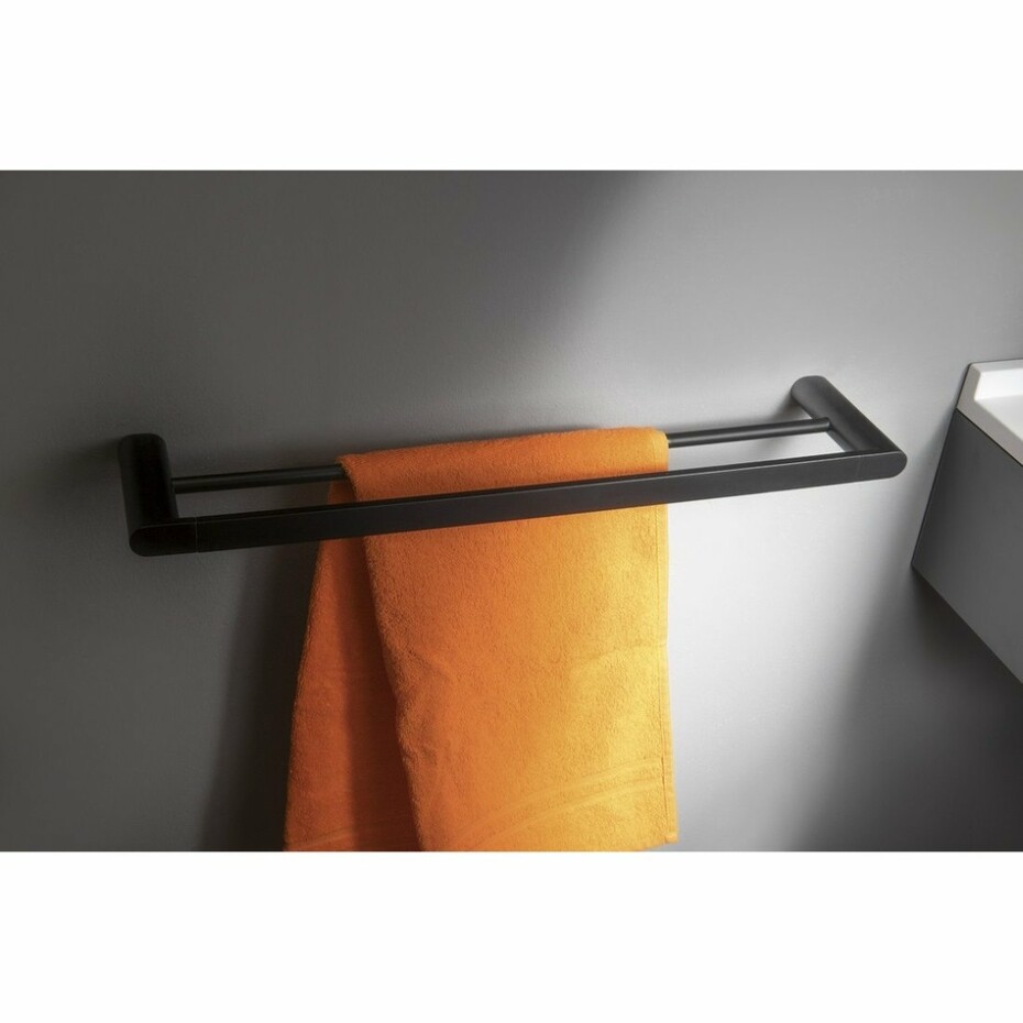 SAPHO RF011/15 Flori držák ručníků dvojitý 60 x 12,7 cm, černá mat - main (1)