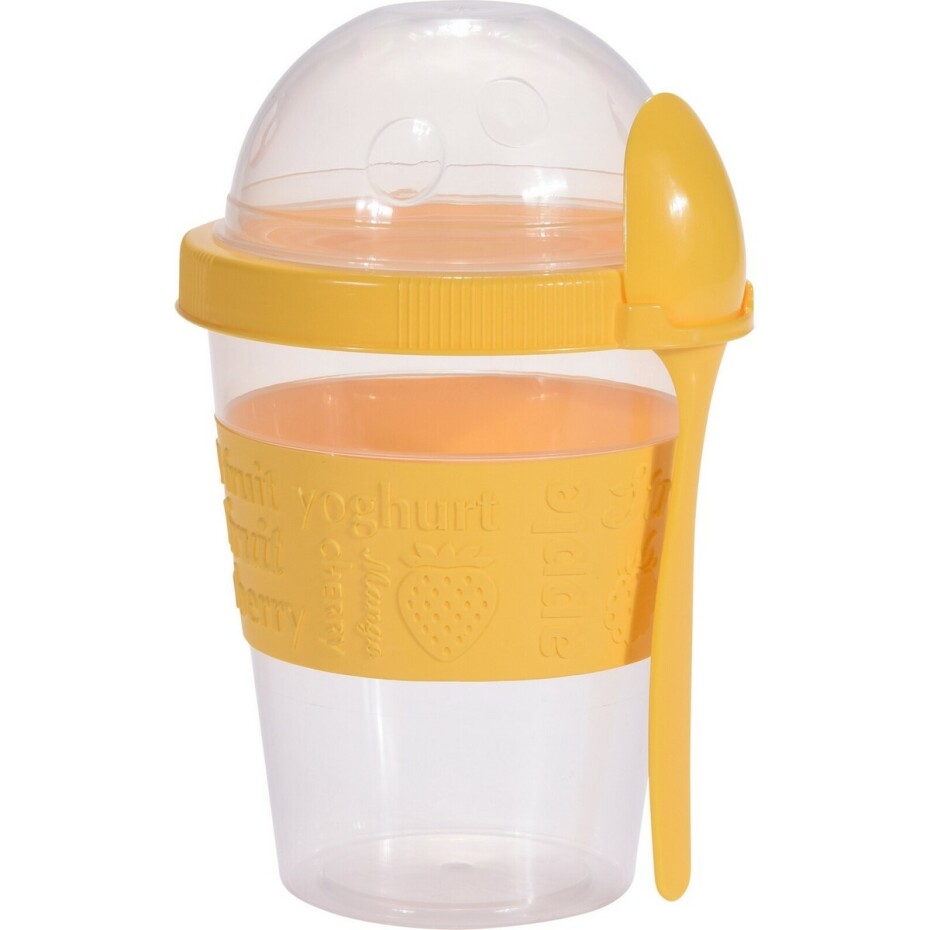 EH Hrnek na jogurt se lžičkou, 600 ml, plast, mix barev - main (2)