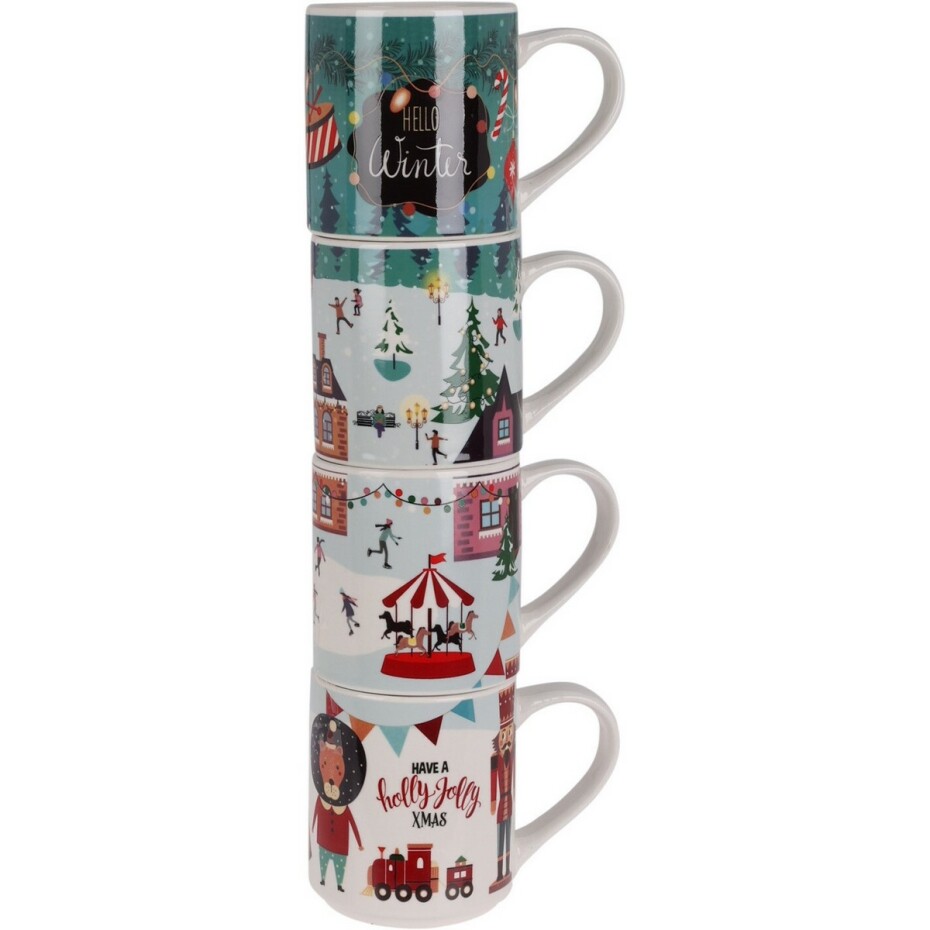 4dílná sada hrnků Winter, 265 ml, porcelán - main (0)